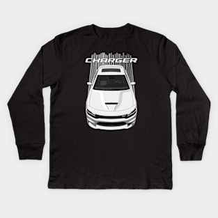 Charger - White Kids Long Sleeve T-Shirt